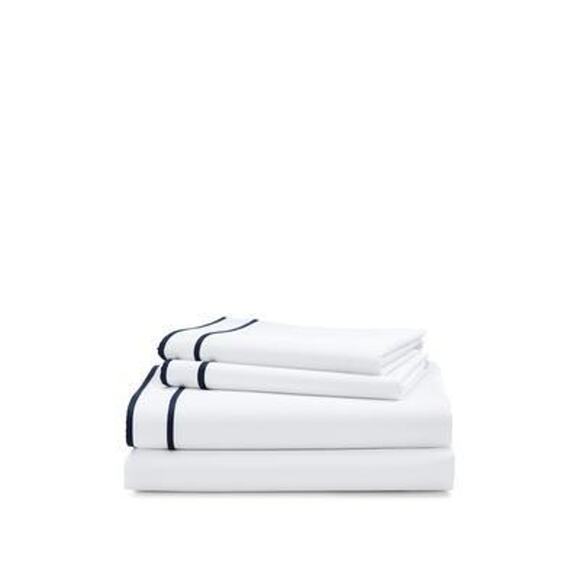 Lauren Ralph Lauren Spencer 300 Thread Count Sateen Border 4 Pc. Sheet Set, King - Picture 1 of 5